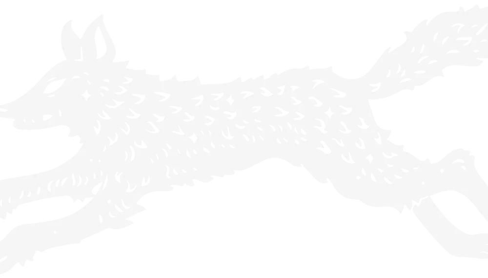 Illustration of the cadejo, a running dog-like spirit